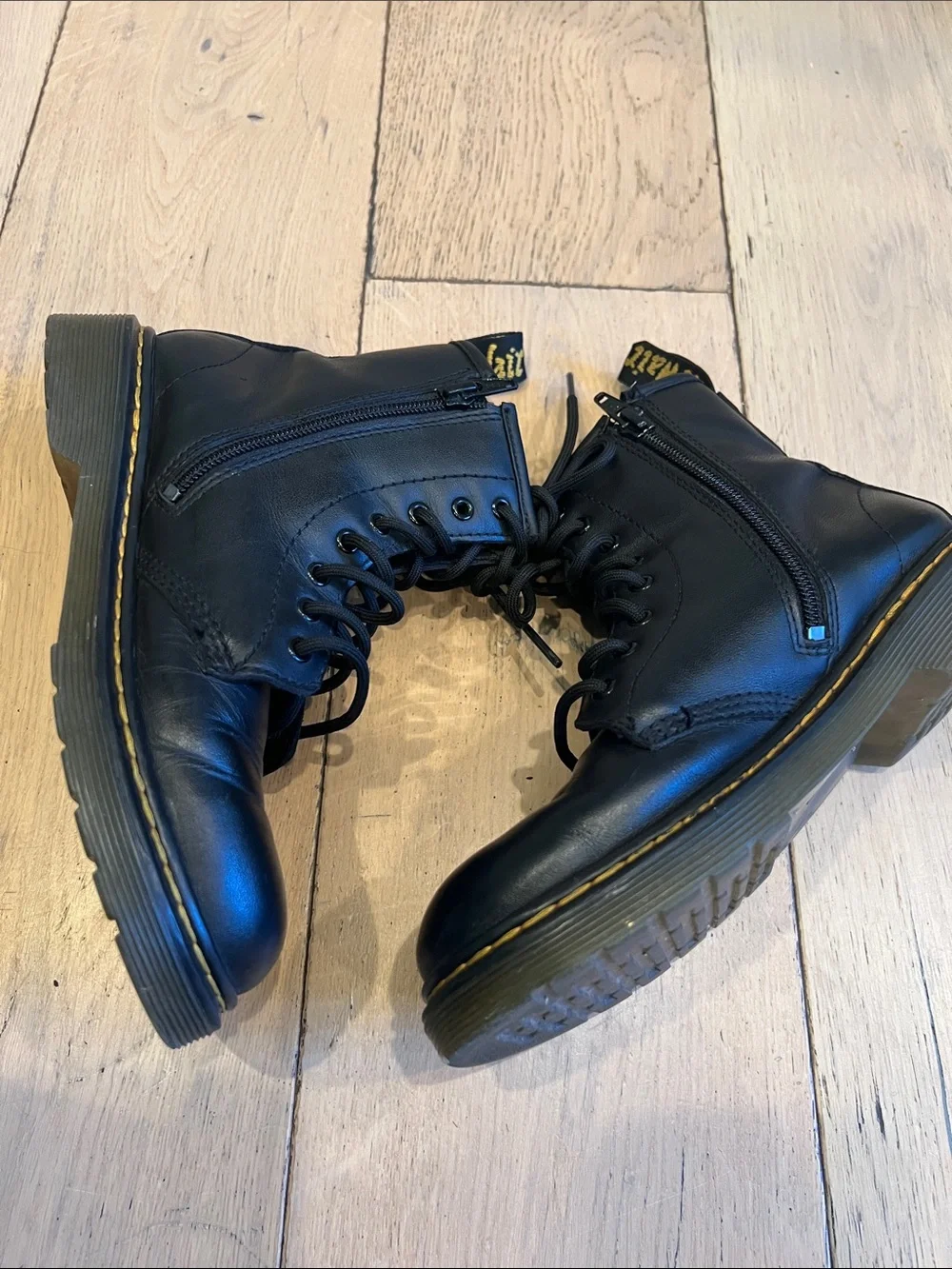 Dr. Martens Black Leather Lace-Up Ankle Boots